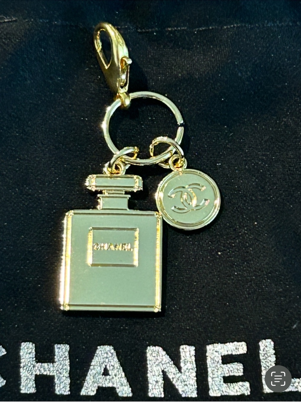 Chanel Gold Perfume Bottle Keychain Charm - Gold VIP GWP